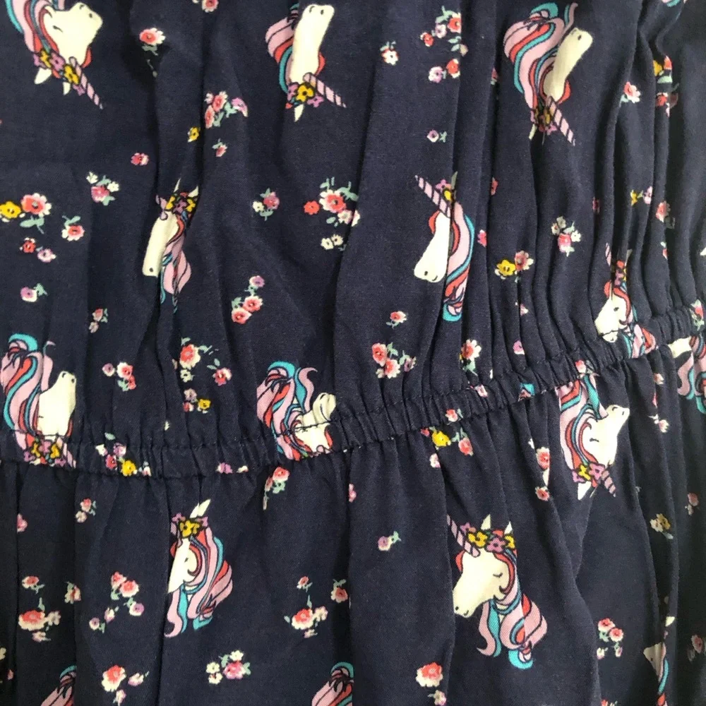 Oshkosh Bgosh Girls Navy‎ Unicorn Print Tie-Shoulder Dress size 10